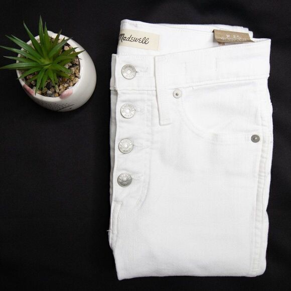 NEW 10" High-Rise Skinny Crop Jeans in Pure Whit, 24 - Picture 13 of 14